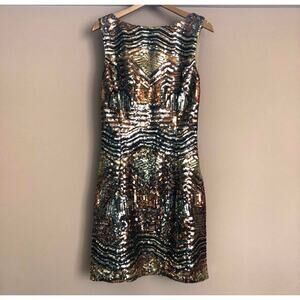 Marciano Gold Copper Cocktail Sequin Dress Size XS
